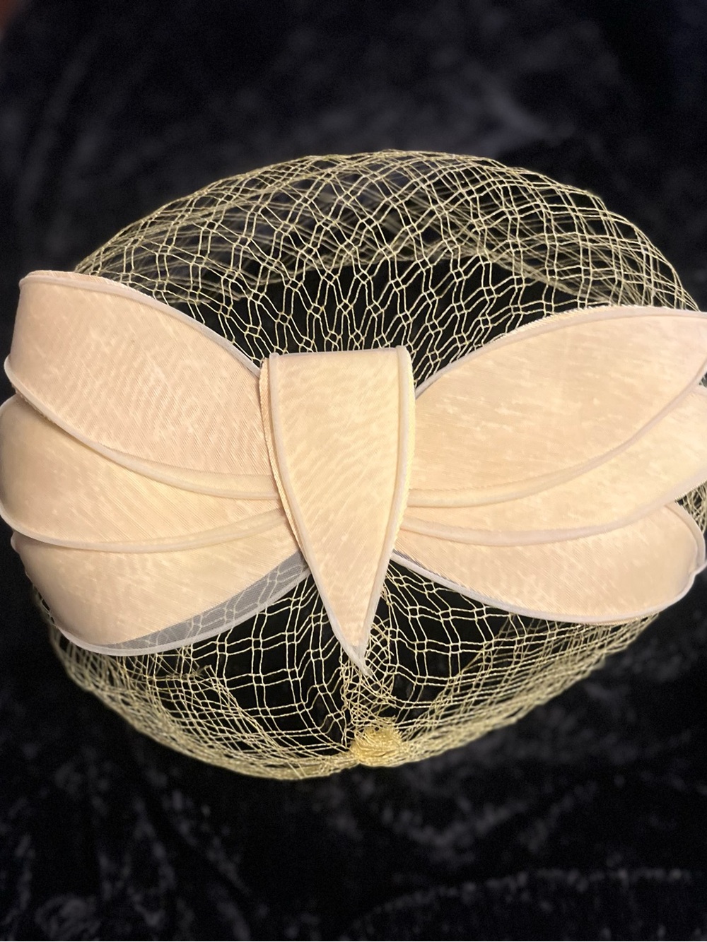 Vintage Yellow Fascinator Headpiece with Veil